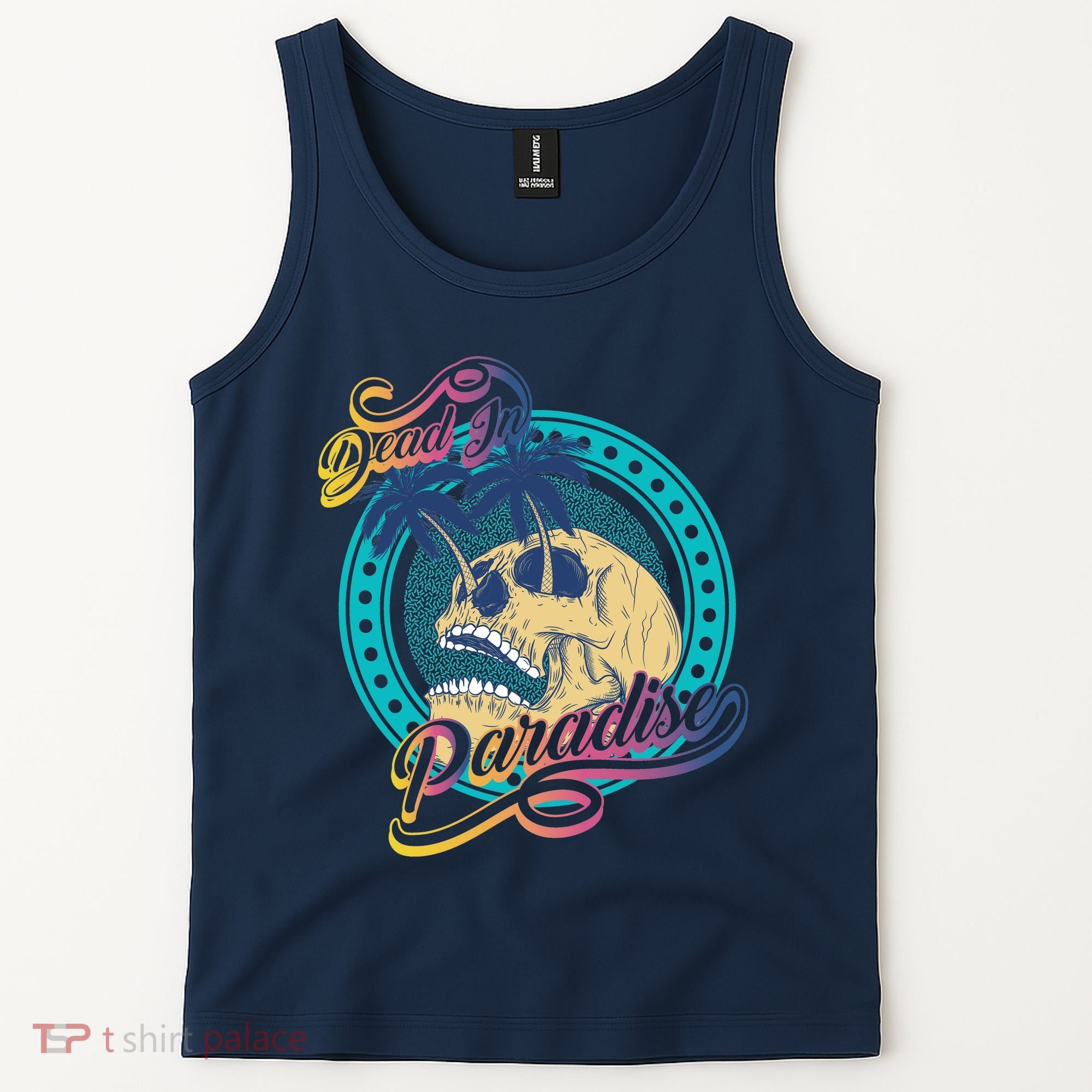 Dead In Paradise Tropical Skull Tank Top