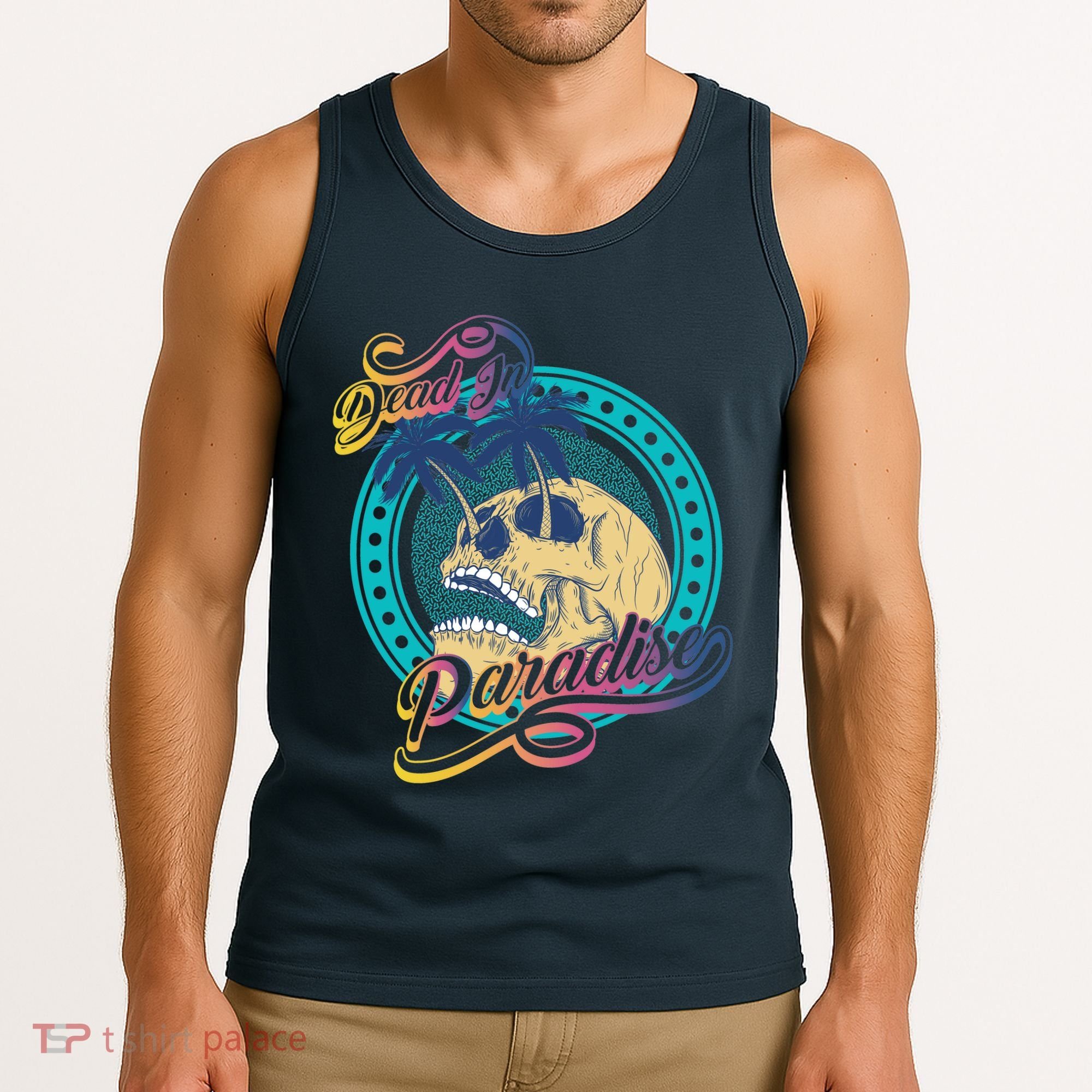 Dead In Paradise Tropical Skull Tank Top