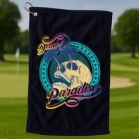 Dead In Paradise Tropical Skull Golf Towel thumb 1