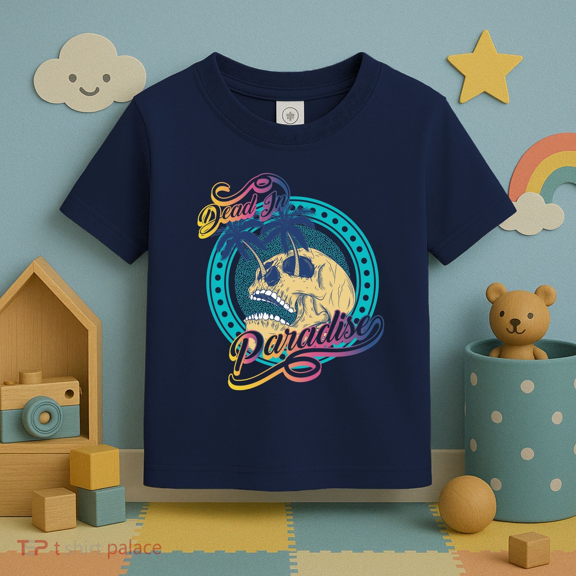 Dead In Paradise Tropical Skull Toddler T-Shirt