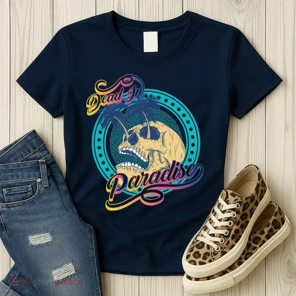 Dead In Paradise Tropical Skull Women's T-Shirt