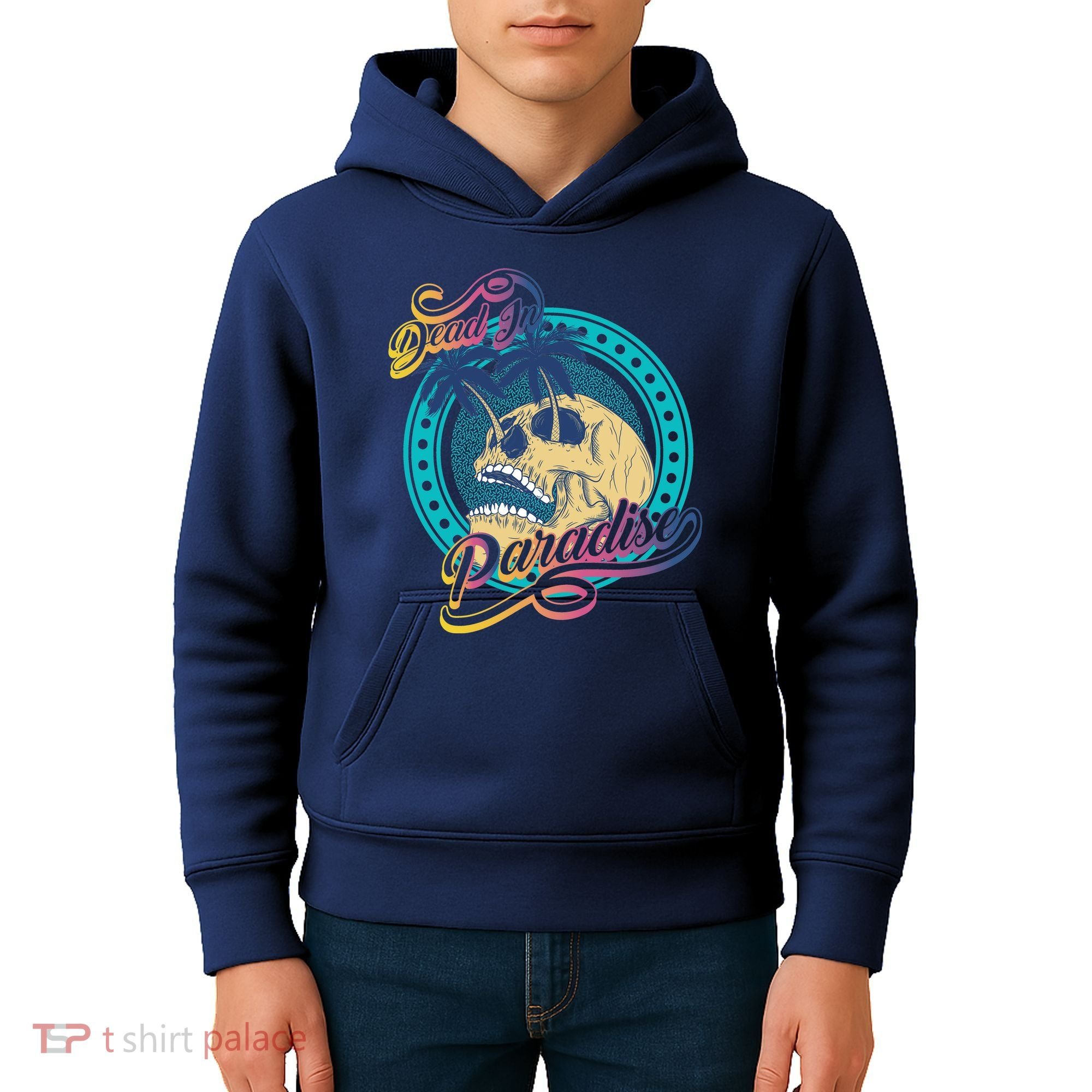 Dead In Paradise Tropical Skull Kids Hoodie