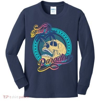 Dead In Paradise Tropical Skull Kids Long Sleeve Shirt