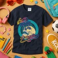 Dead In Paradise Tropical Skull Kids T-Shirt thumb 3