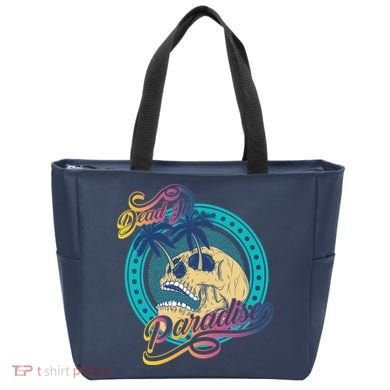 Dead In Paradise Tropical Skull Tote Bag
