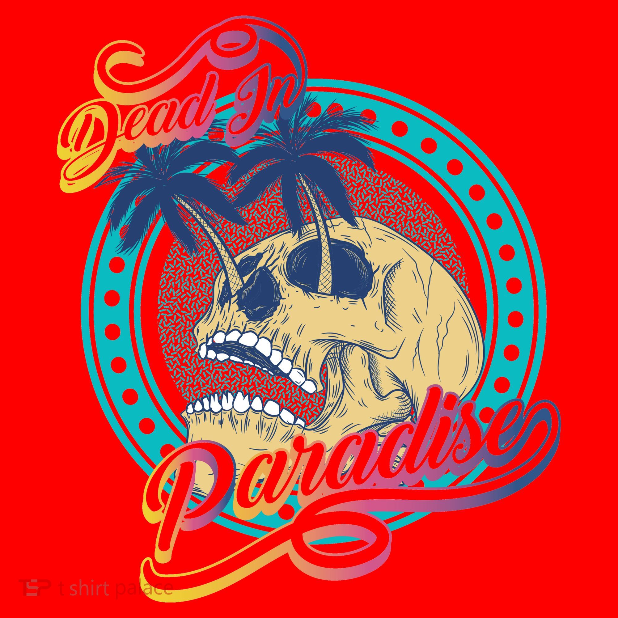 Dead In Paradise Tropical Skull Santa Hat
