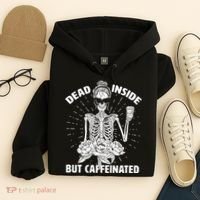 Dead Inside But Caffeinated Hoodie thumb 4