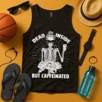 Dead Inside But Caffeinated Tank Top thumb 4