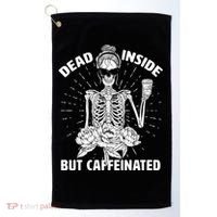 Dead Inside But Caffeinated Golf Towel thumb 0