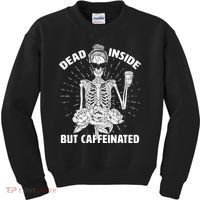 Dead Inside But Caffeinated Kids Sweatshirt thumb 0