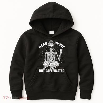 Dead Inside But Caffeinated Kids Hoodie