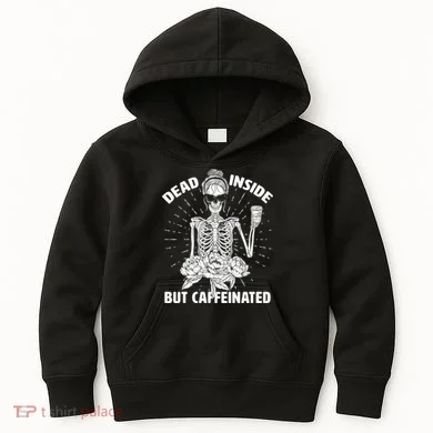 Dead Inside But Caffeinated Kids Hoodie