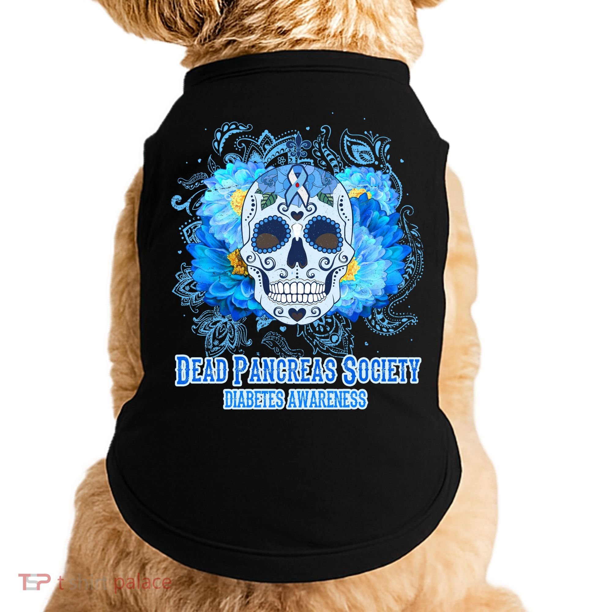 Dead Pancreas Society Diabetes Awareness Sugar Skull Doggie Tank
