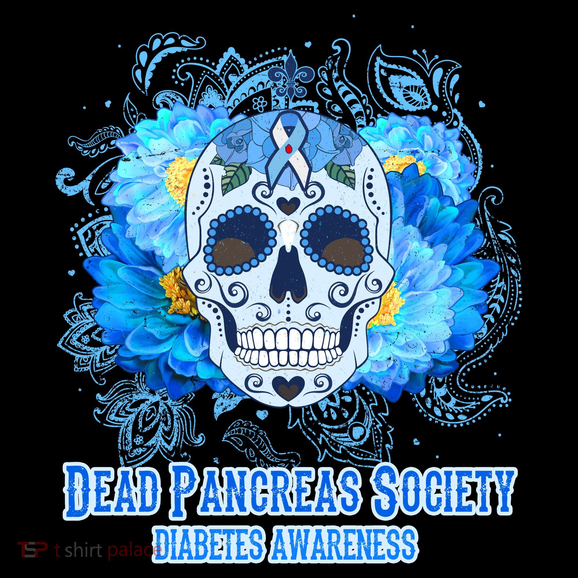 Dead Pancreas Society Diabetes Awareness Sugar Skull Apron
