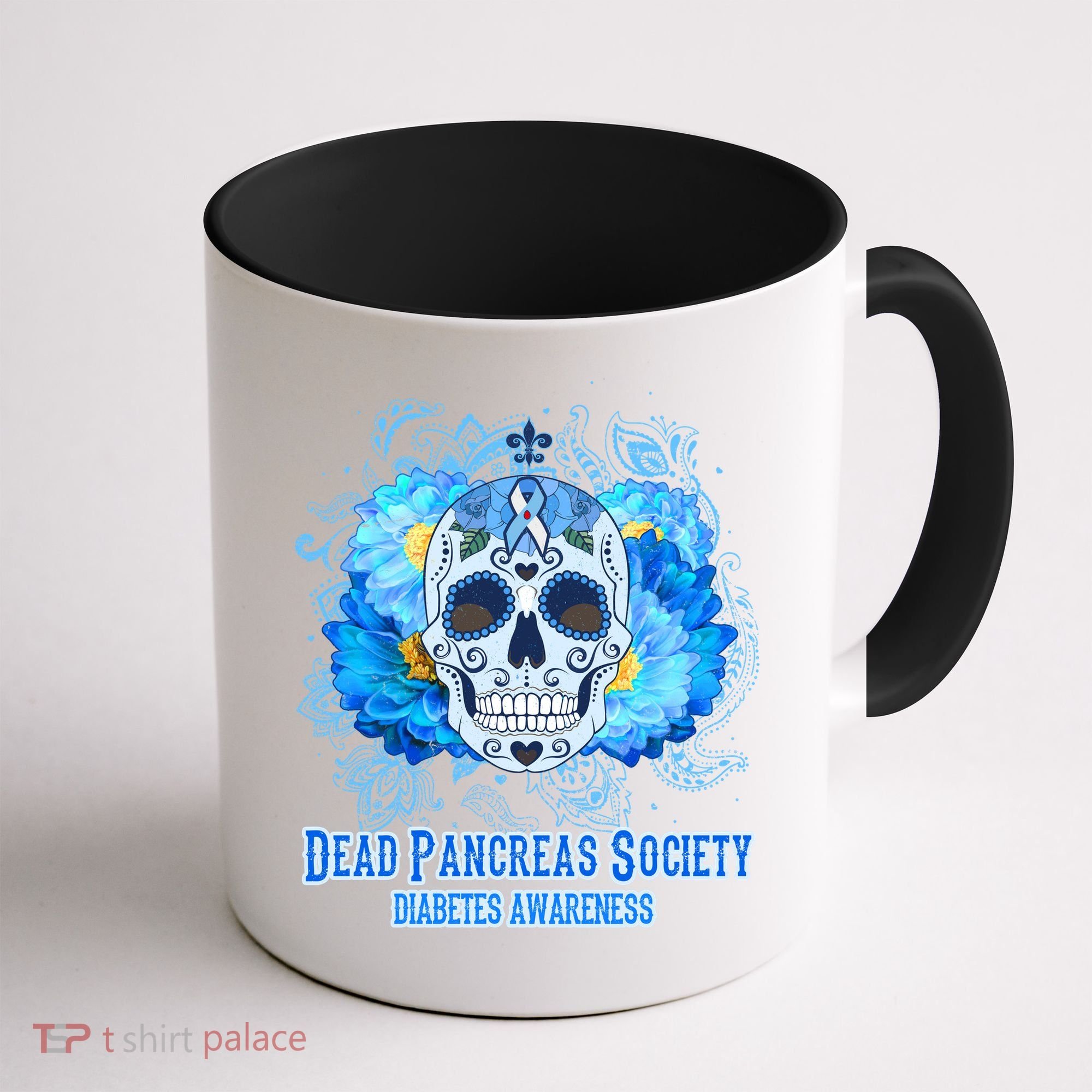 Dead Pancreas Society Diabetes Awareness Sugar Skull Coffee Mug