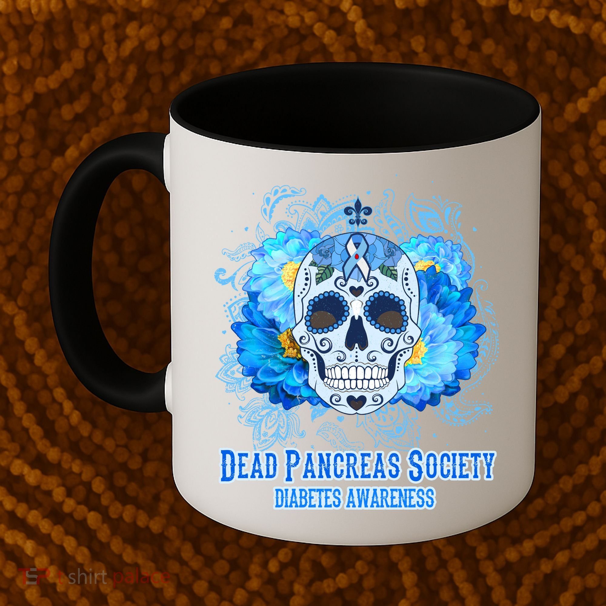 Dead Pancreas Society Diabetes Awareness Sugar Skull Coffee Mug