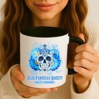 Dead Pancreas Society Diabetes Awareness Sugar Skull Coffee Mug thumb 3