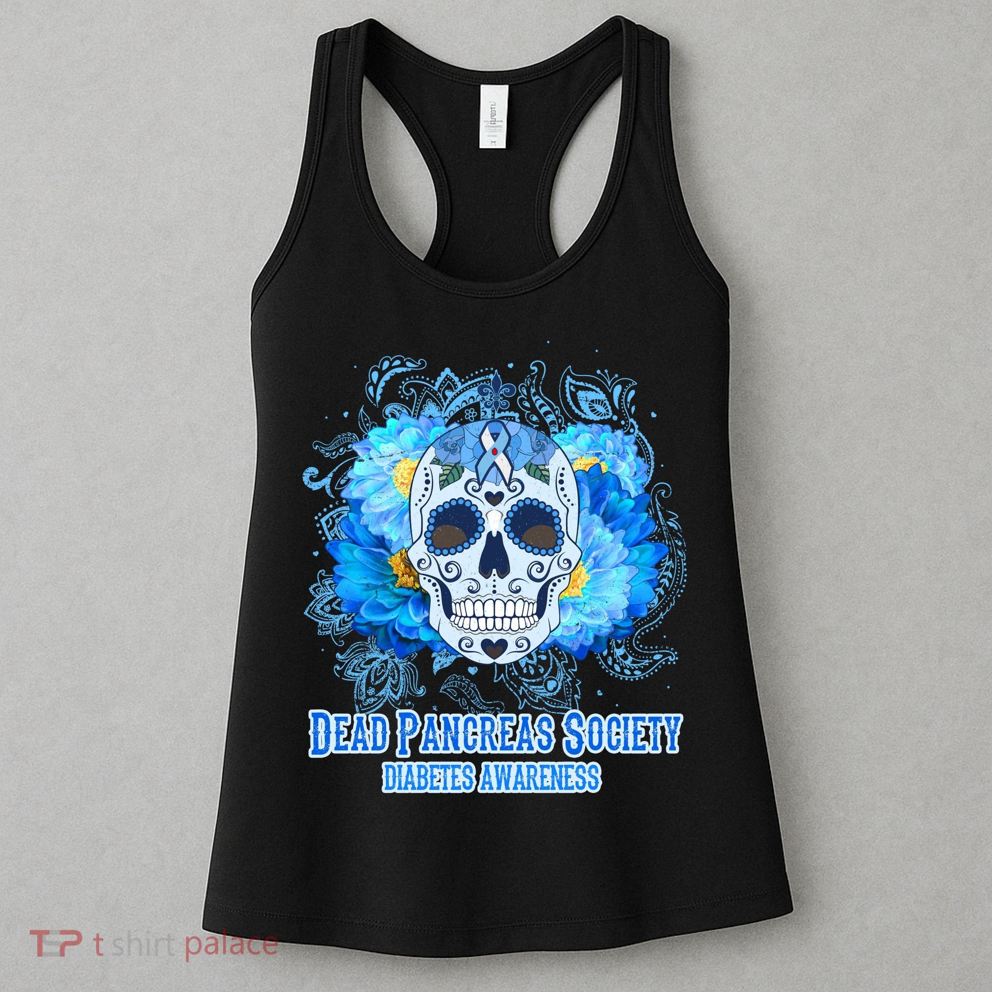 Dead Pancreas Society Diabetes Awareness Sugar Skull Women's Tank Top