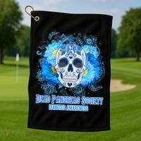 Dead Pancreas Society Diabetes Awareness Sugar Skull Golf Towel thumb 1