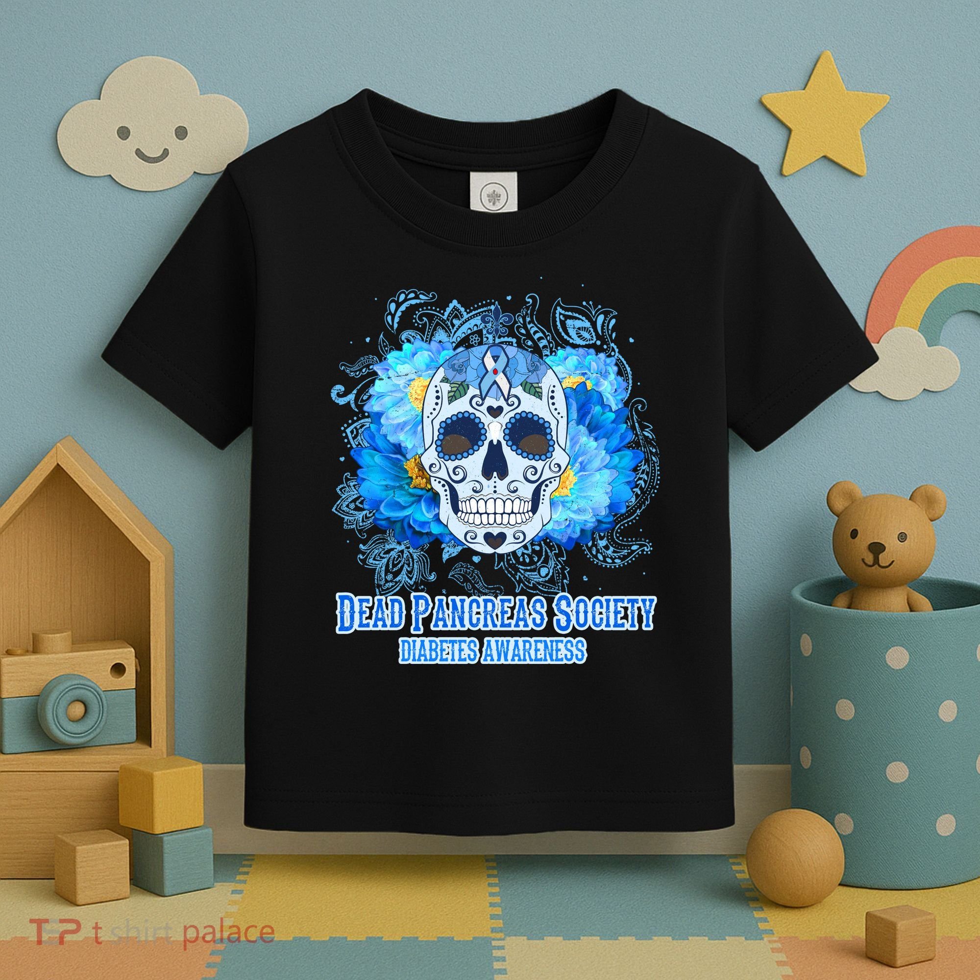 Dead Pancreas Society Diabetes Awareness Sugar Skull Toddler T-Shirt