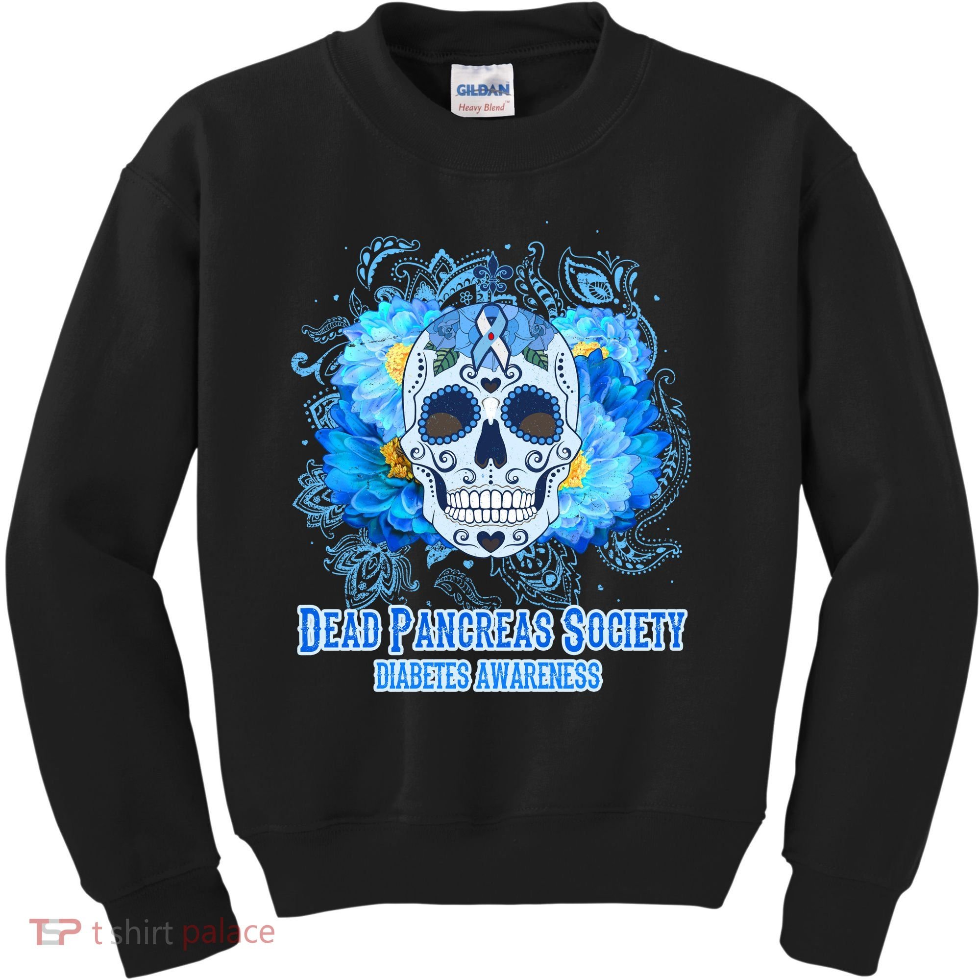 Dead Pancreas Society Diabetes Awareness Sugar Skull Kids Sweatshirt