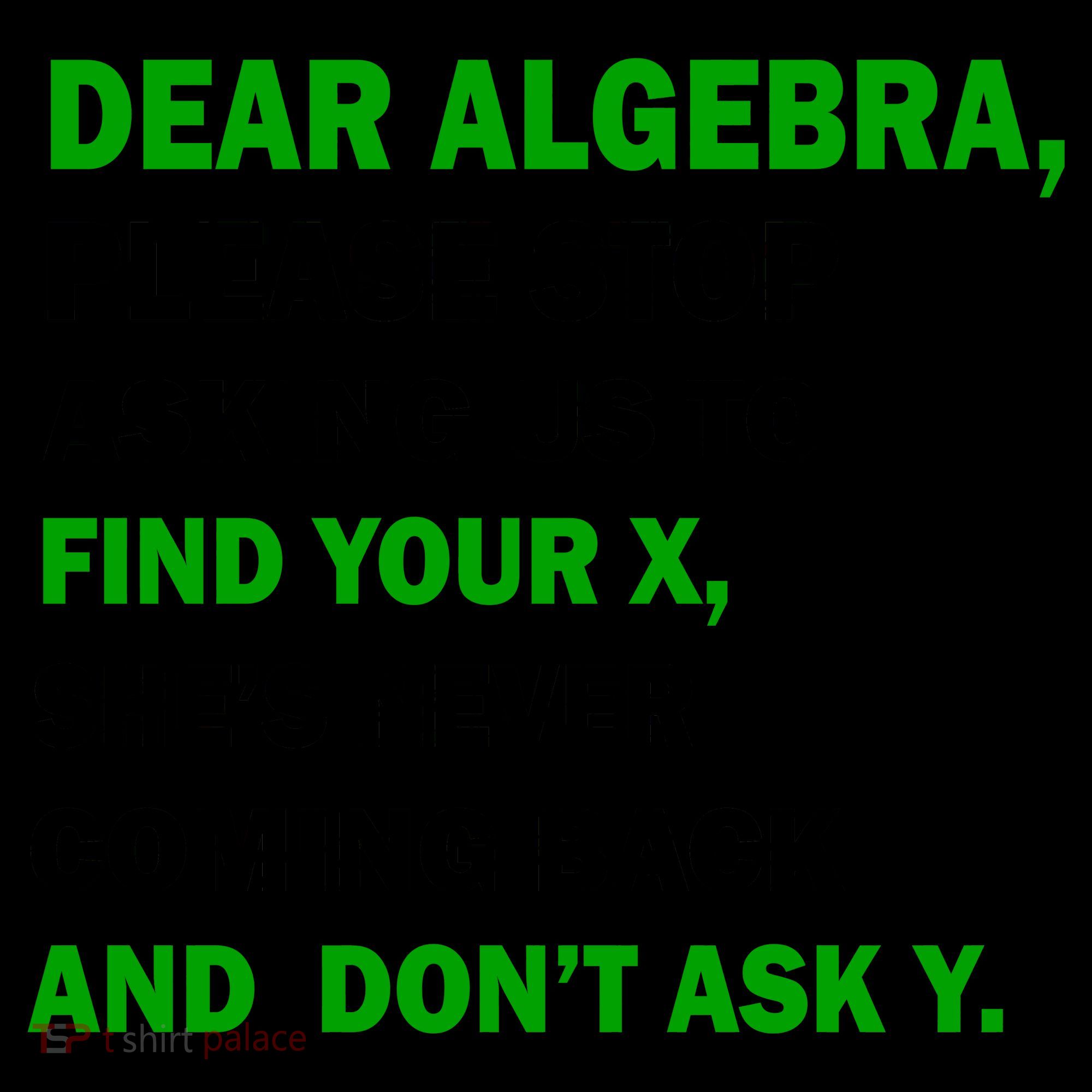 Dear Algebra Find Your X And Don't Tell Y Coffee Mug