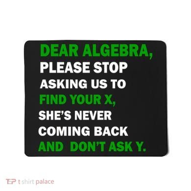 Dear Algebra Find Your X And Don't Tell Y Mousepad