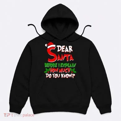 Dear Santa Before I Explain How Much Do You know Hoodie