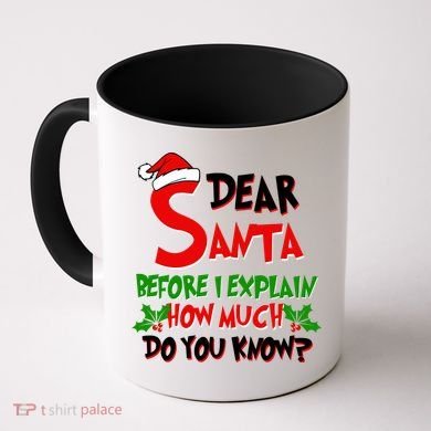 Dear Santa Before I Explain How Much Do You know Coffee Mug