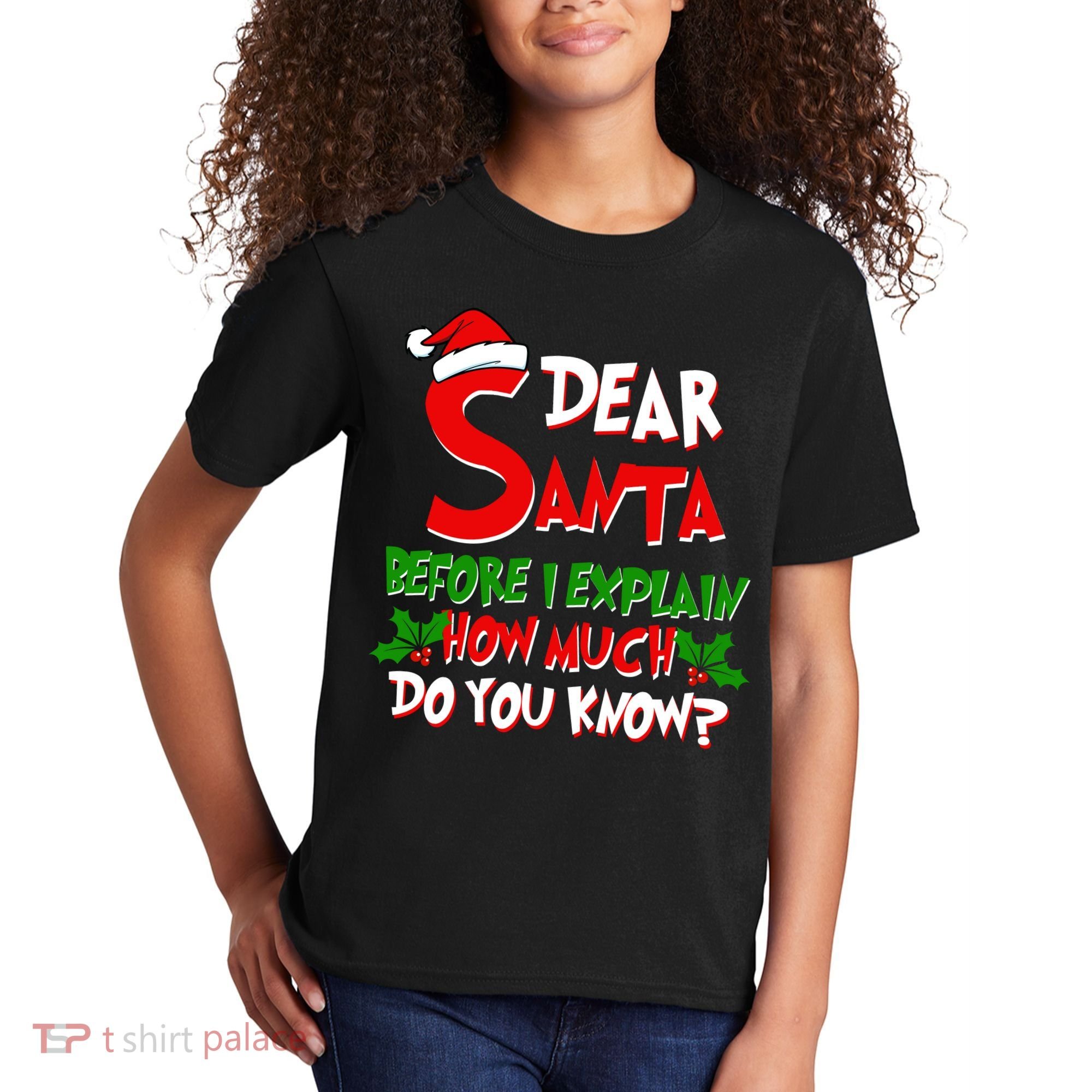 Dear Santa Before I Explain How Much Do You know Kids T-Shirt