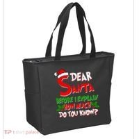 Dear Santa Before I Explain How Much Do You know Tote Bag thumb 2