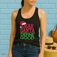 Dear Santa Define Good Funny Christmas Women's Tank Top thumb 2