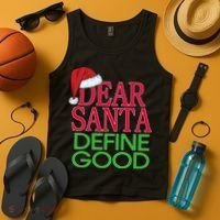 Dear Santa Define Good Funny Christmas Tank Top thumb 4