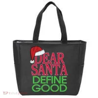 Dear Santa Define Good Funny Christmas Tote Bag thumb 0
