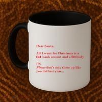 Dear Santa Fat Bank Account Thin Body Christmas Coffee Mug thumb 2