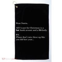 Dear Santa Fat Bank Account Thin Body Christmas Golf Towel thumb 0