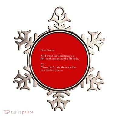 Dear Santa Fat Bank Account Thin Body Christmas Ornament