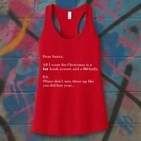 Dear Santa Fat Bank Account Thin Body Christmas Women's Tank Top thumb 3
