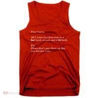 Dear Santa Fat Bank Account Thin Body Christmas Tank Top thumb 0