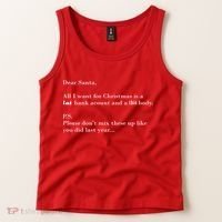 Dear Santa Fat Bank Account Thin Body Christmas Tank Top thumb 2