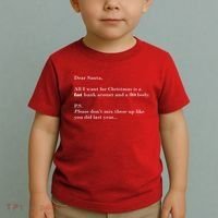 Dear Santa Fat Bank Account Thin Body Christmas Toddler T-Shirt thumb 2
