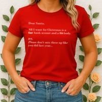 Dear Santa Fat Bank Account Thin Body Christmas Women's T-Shirt thumb 2