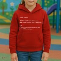 Dear Santa Fat Bank Account Thin Body Christmas Kids Hoodie thumb 3
