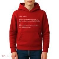 Dear Santa Fat Bank Account Thin Body Christmas Kids Hoodie thumb 4