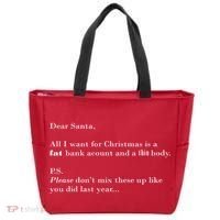 Dear Santa Fat Bank Account Thin Body Christmas Tote Bag thumb 0
