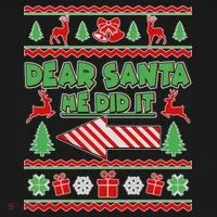 Dear Santa He Did It Funny Ugly Christmas Doggie Tank thumb 4