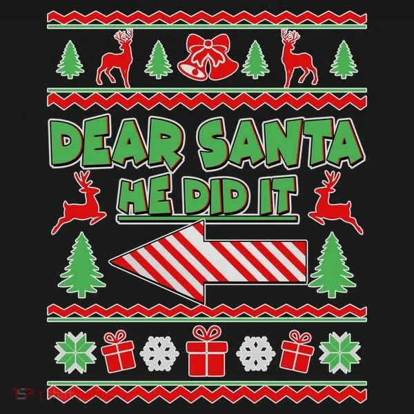 Dear Santa He Did It Funny Ugly Christmas Doggie Tank
