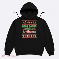 Dear Santa He Did It Funny Ugly Christmas Hoodie thumb 0