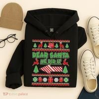 Dear Santa He Did It Funny Ugly Christmas Hoodie thumb 4