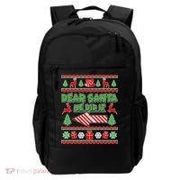 Dear Santa He Did It Funny Ugly Christmas Backpack thumb 0